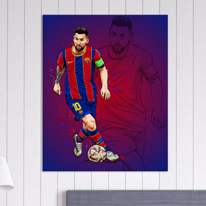 lionel messi barcelona canvas